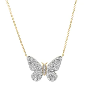 Cluster Diamond Butterfly Necklace