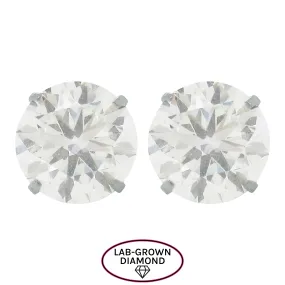 14K GOLD 5.00 CT LAB GROWN DIAMOND STUDS