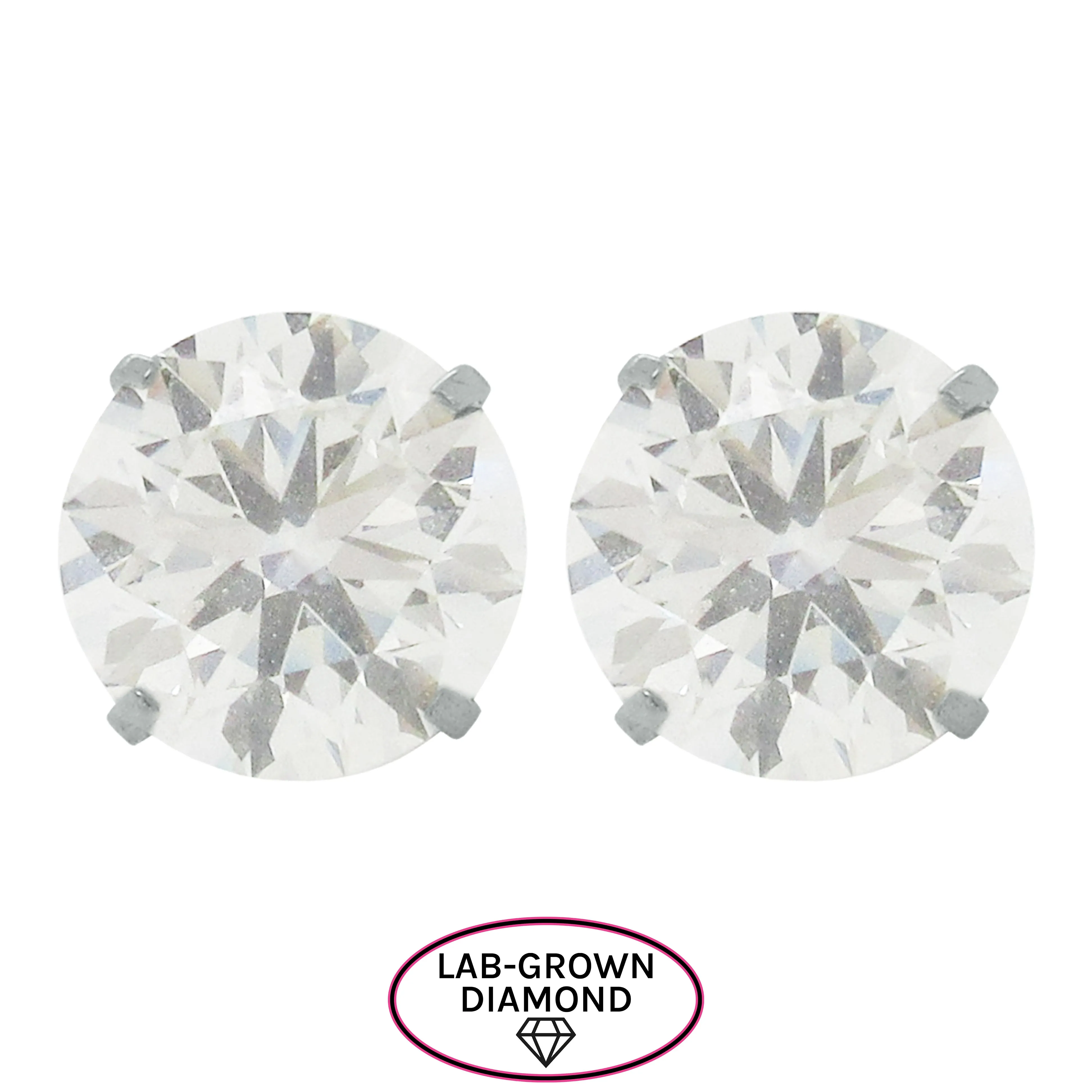 14K GOLD 5.00 CT LAB GROWN DIAMOND STUDS