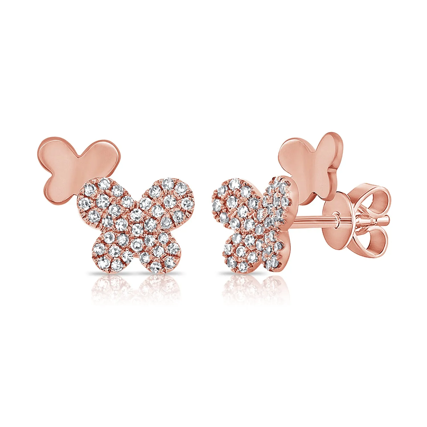 14K GOLD DIAMOND ALI BUTTERFLY EARRINGS