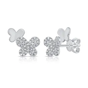 14K GOLD DIAMOND ALI BUTTERFLY EARRINGS