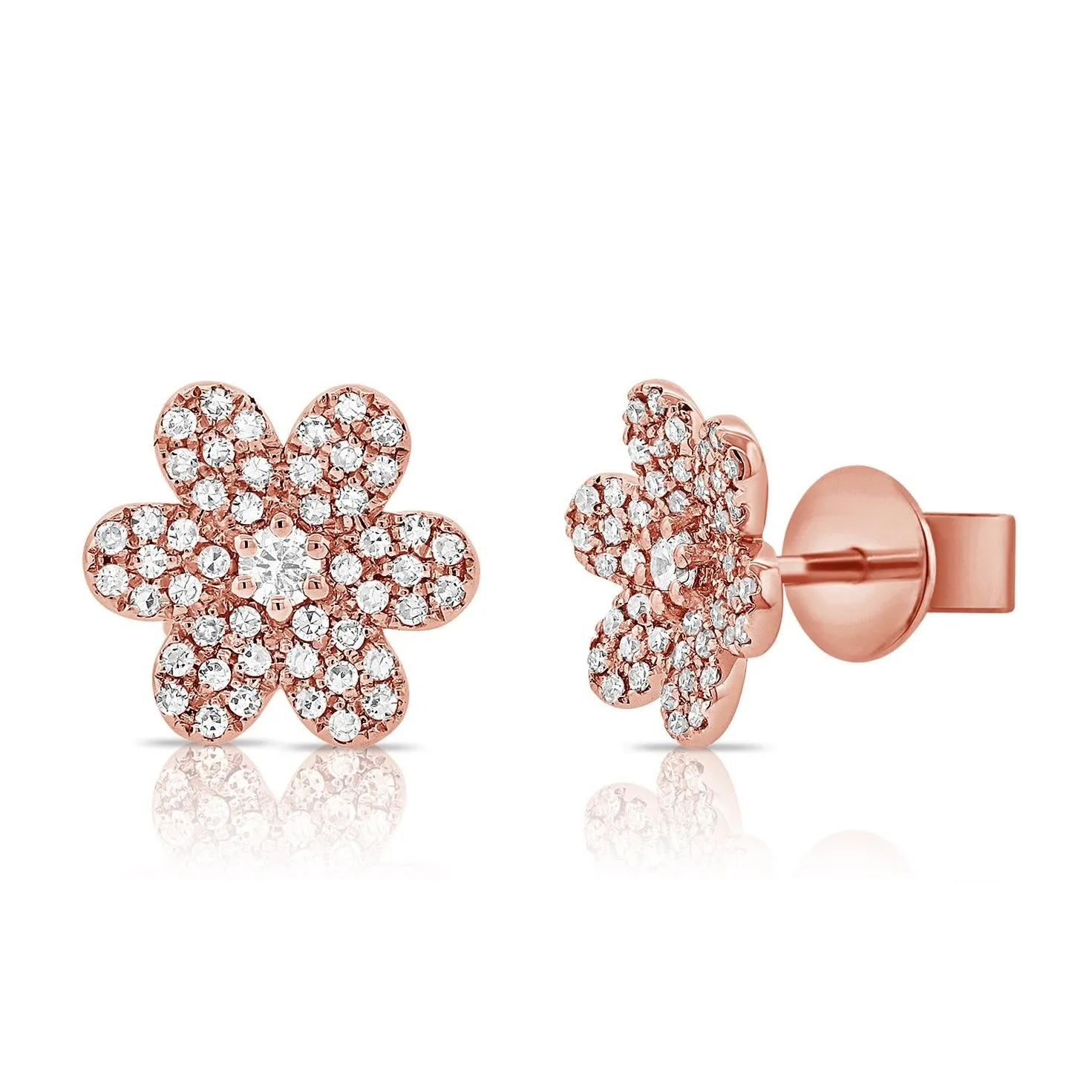 14K GOLD DIAMOND ARIANA FLOWER STUDS