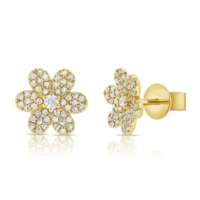 14K GOLD DIAMOND ARIANA FLOWER STUDS