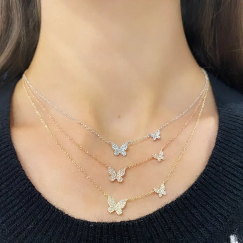 14K GOLD DIAMOND BECCA BUTTERFLY NECKLACE