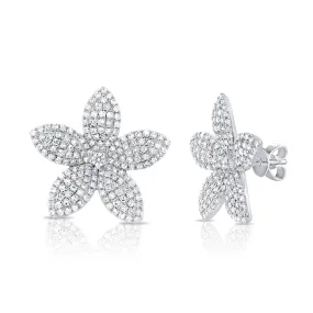 14K GOLD DIAMOND  BROOKE FLOWER STUDS