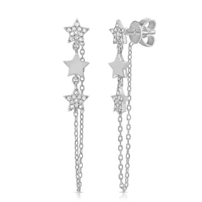 14K GOLD DIAMOND CARDI STAR EARRINGS