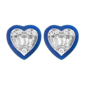 14K GOLD DIAMOND CINDY HEART STUDS