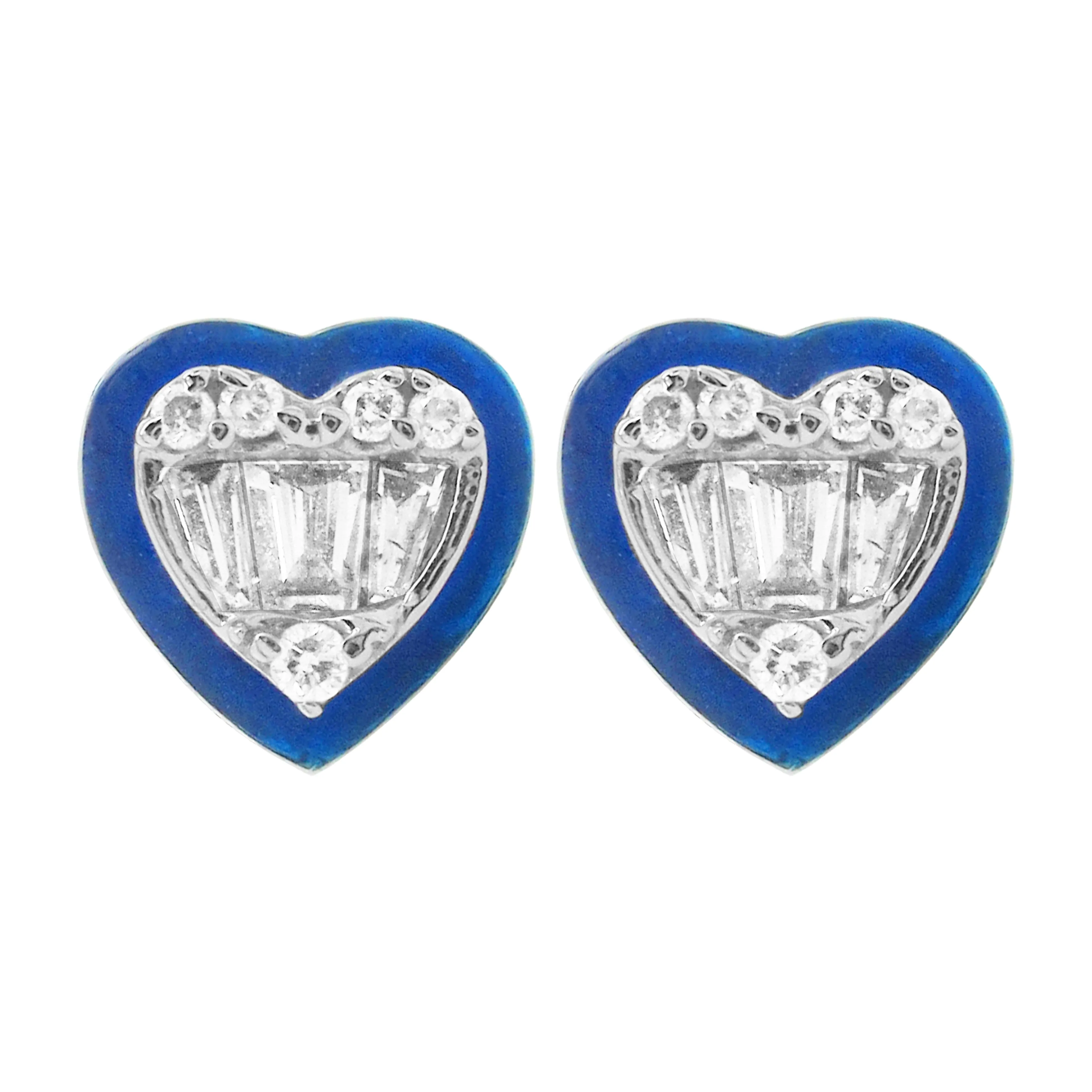 14K GOLD DIAMOND CINDY HEART STUDS