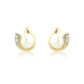 9ct Gold Pearl Earrings - MMCH038-6YDCP