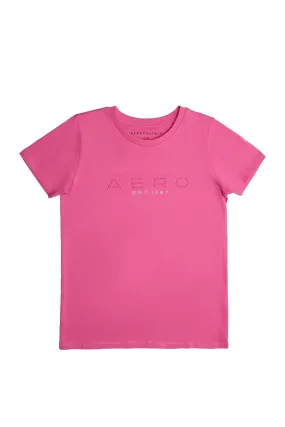 AERO Rhinestones Applique Graphic Classic Tee