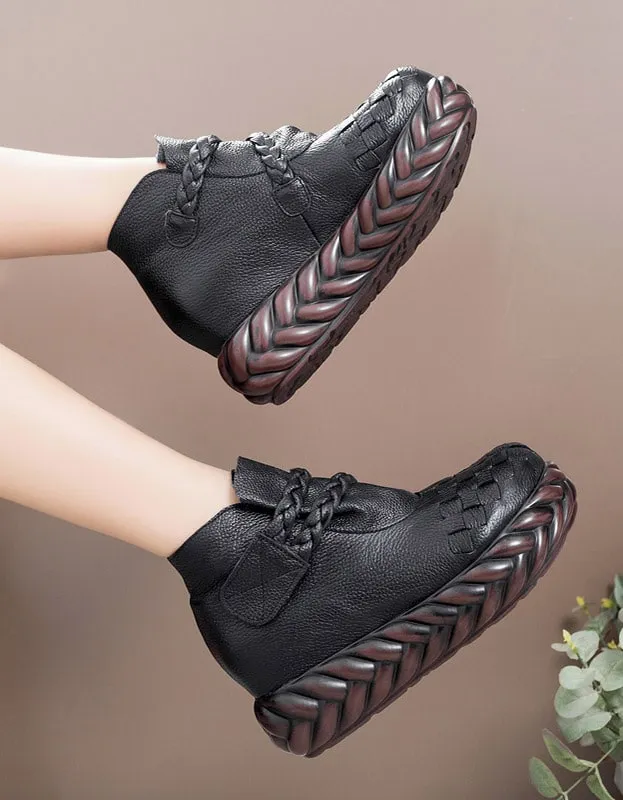 Autumn Winter Retro Handmade Waterproof Platform Boots