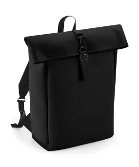 Black - Matte PU rolltop backpack