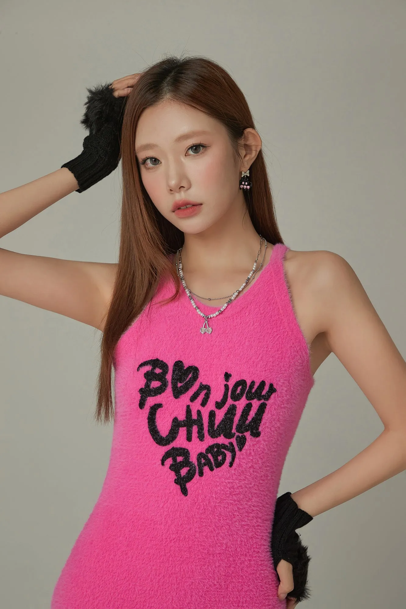 Bonjour Heart Logo Knit Dress