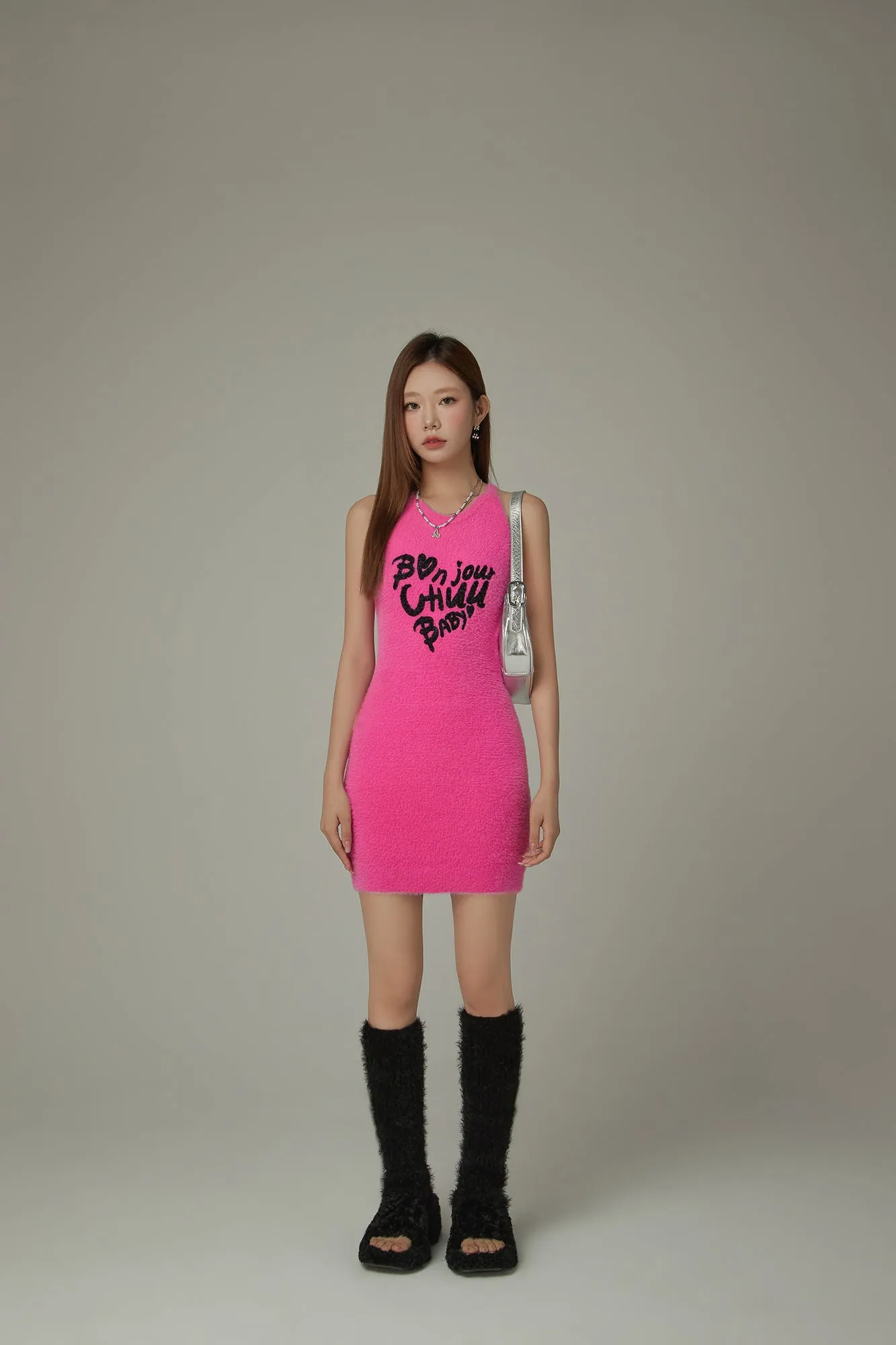 Bonjour Heart Logo Knit Dress