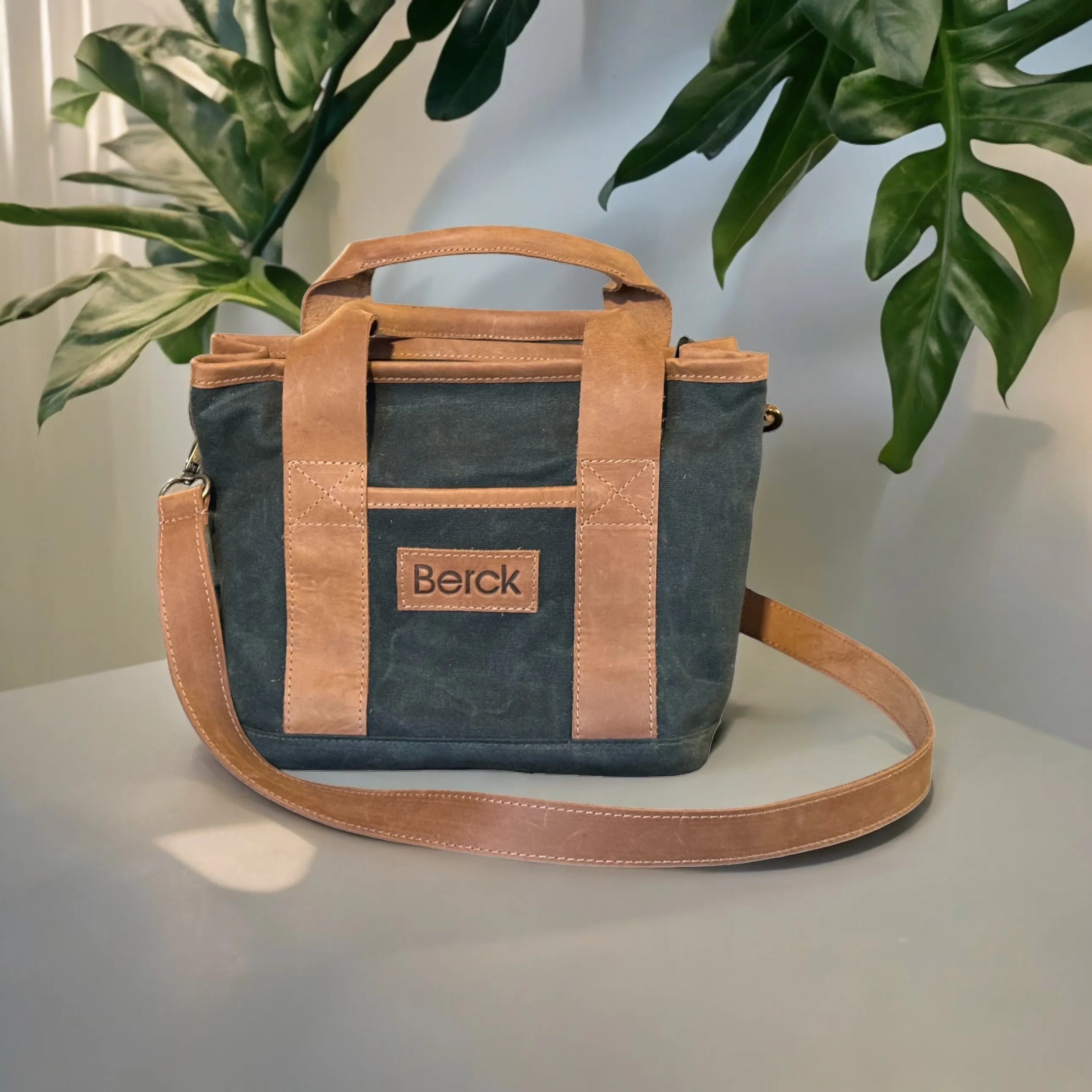 Box Tote/Crossbody Mini Canvas & Leather