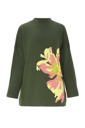 Buttonscarves X Jovian Paradiso Penelope Knitted Jumper In Forest Green