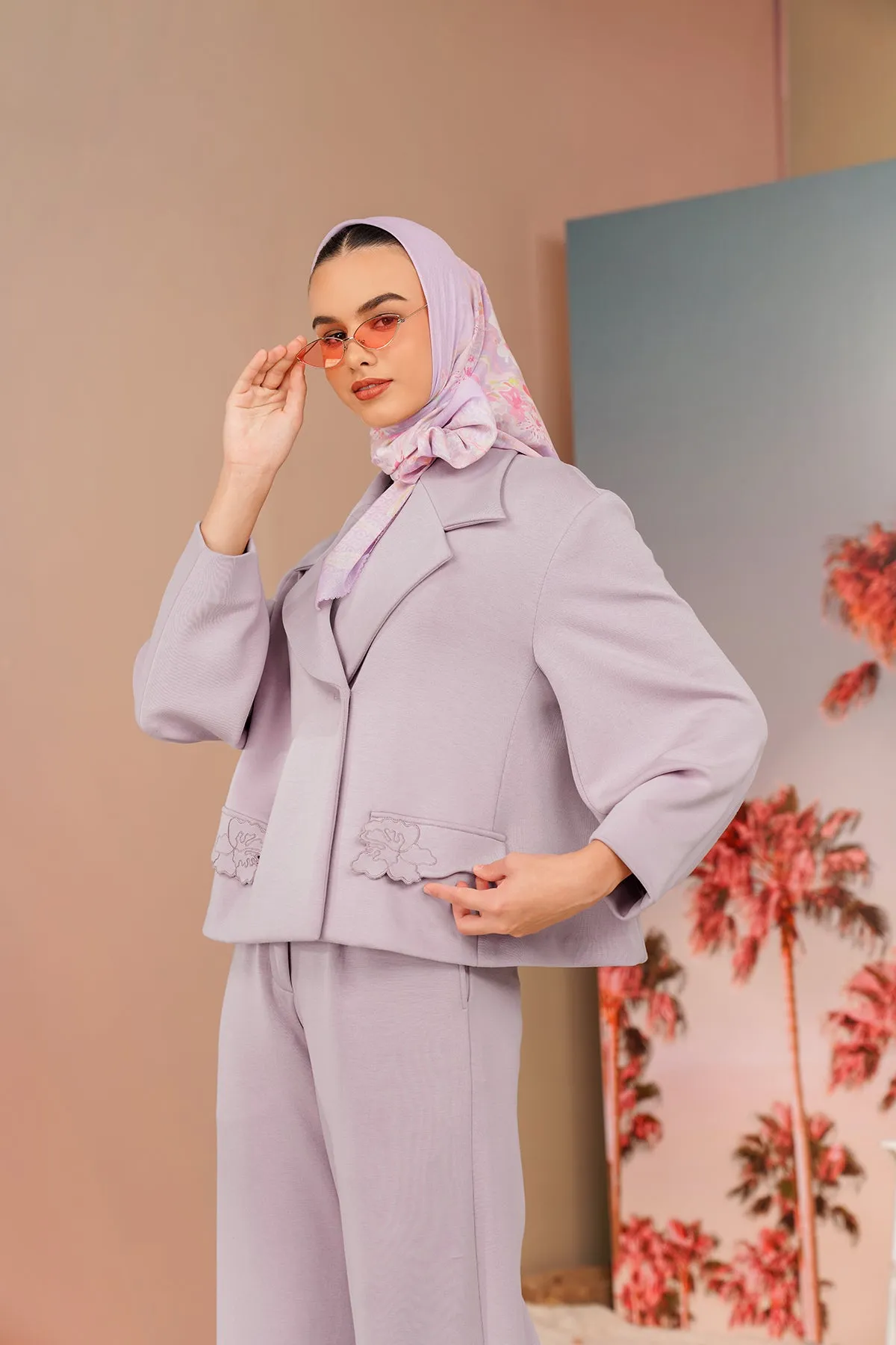 Buttonscarves X Jovian Paradiso Piper Jacket In Dusty Lilac