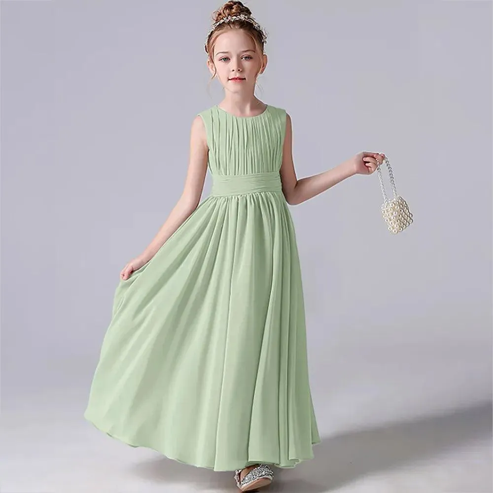 Chiffon Pleated Flower Girl Dresses