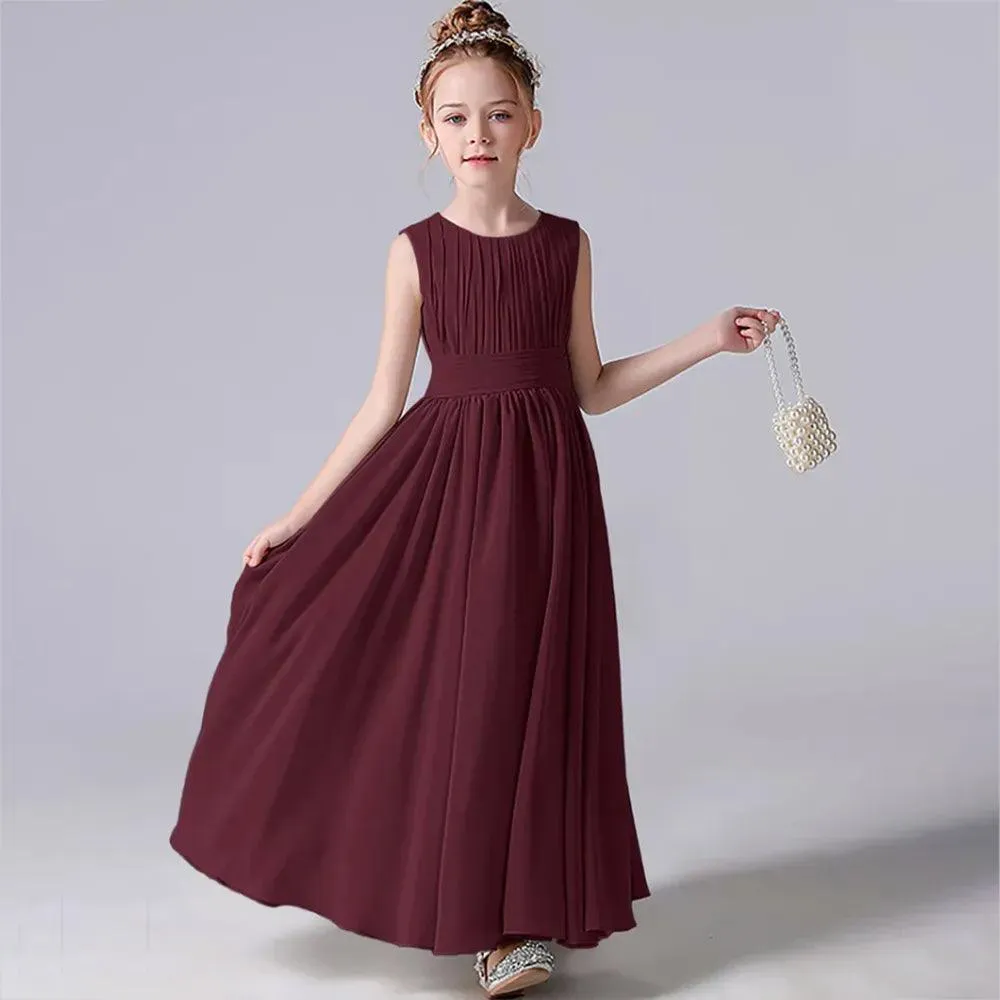 Chiffon Pleated Flower Girl Dresses