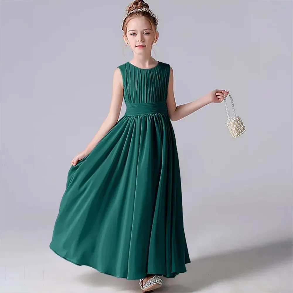 Chiffon Pleated Flower Girl Dresses