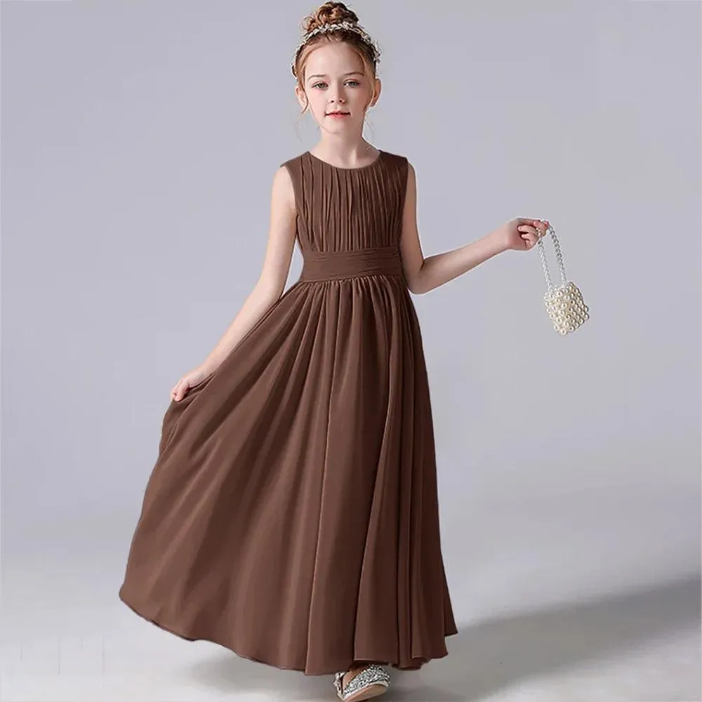 Chiffon Pleated Flower Girl Dresses