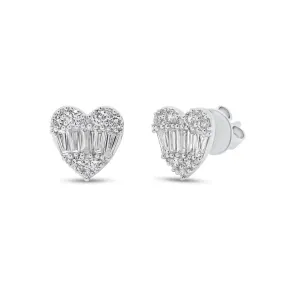 Diamond Heart Studs