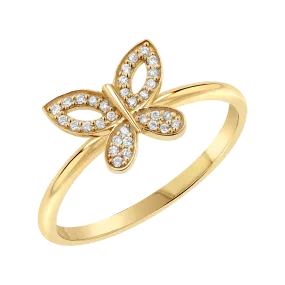 Diamond Pave Butterfly Ring