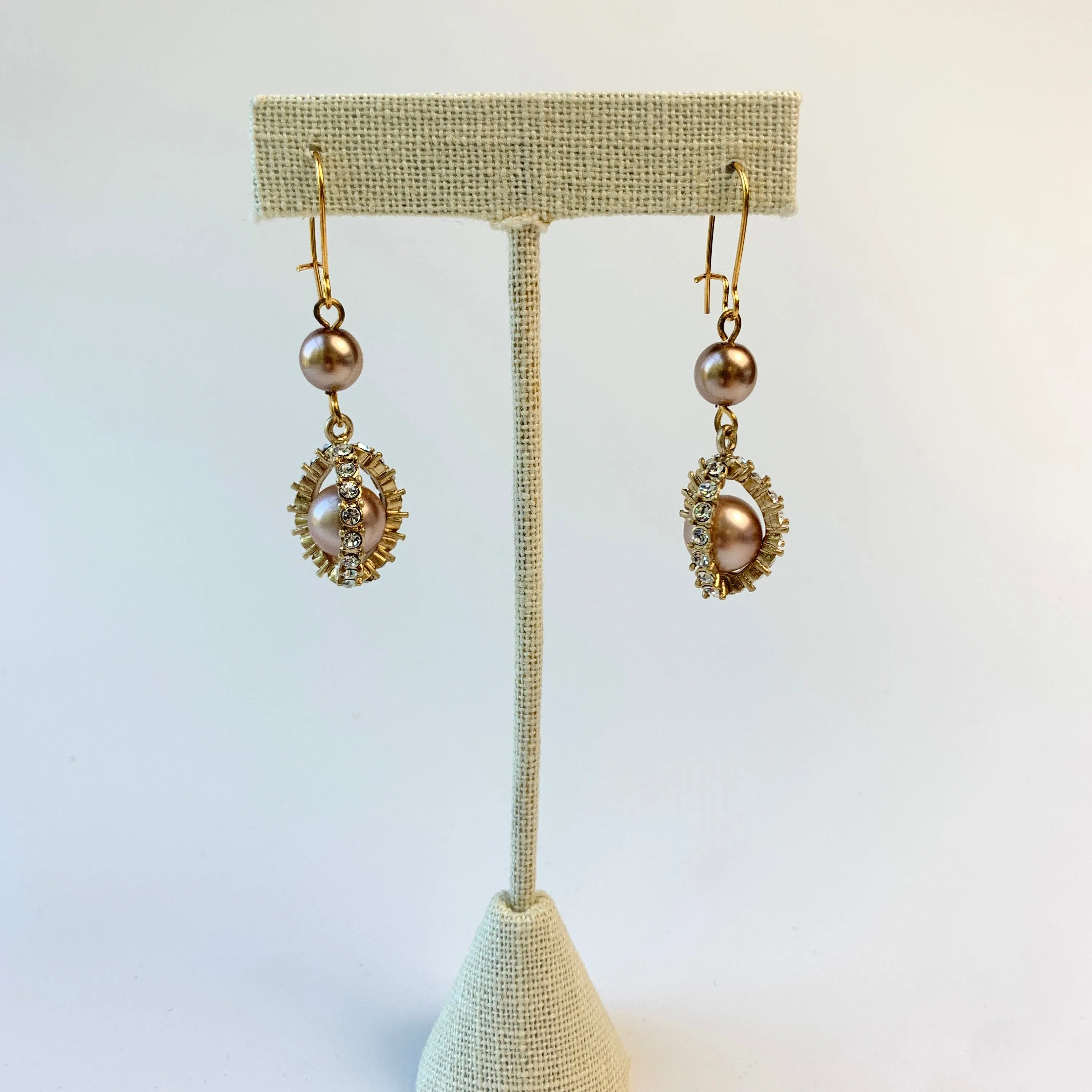 Duchess Rhinestone Pearl Earrings