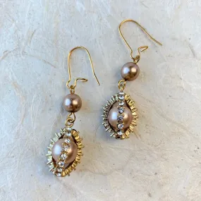 Duchess Rhinestone Pearl Earrings