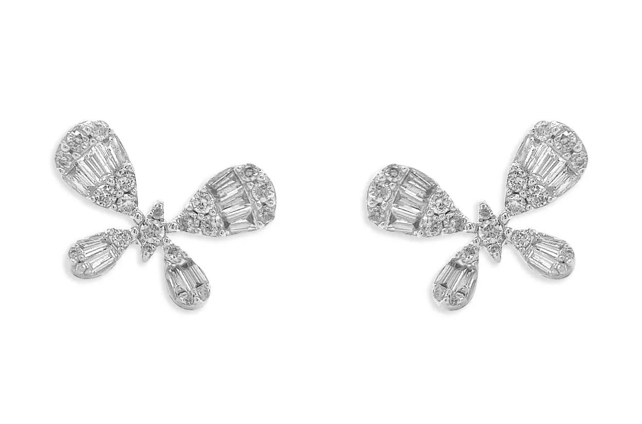 Earrings 18kt Gold & Diamonds Butterflies