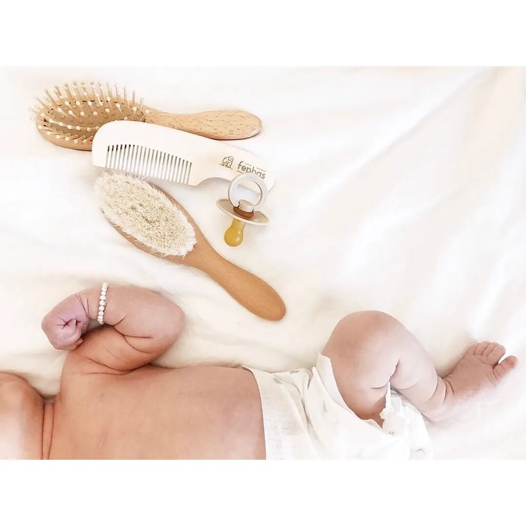 Fephas - Wooden Baby Hair Brush Set