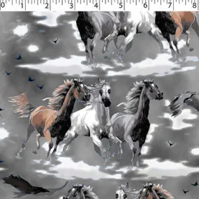 FLANNELETTE PRINTS - RUNNING HORSES