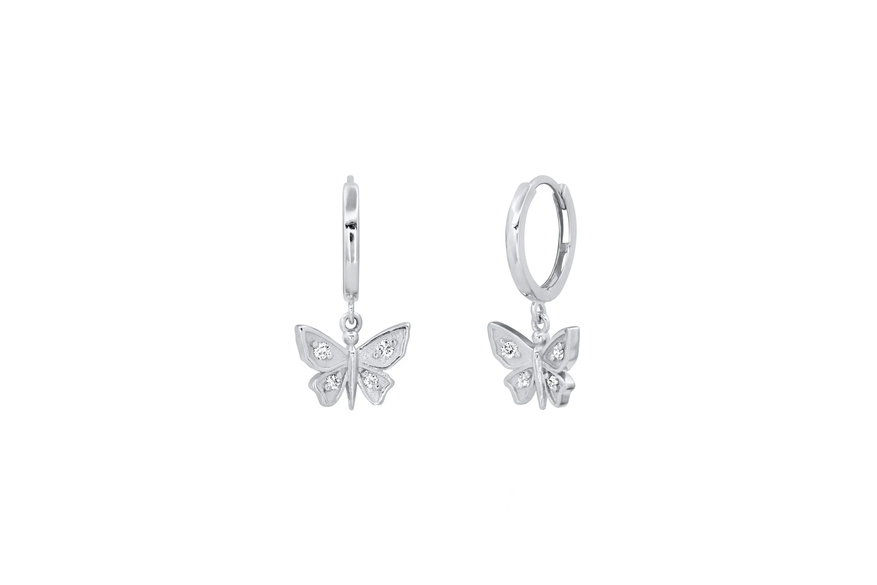 Floating Diamond Butterfly Earrings