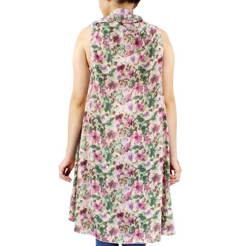 Flower Printed Round Vest