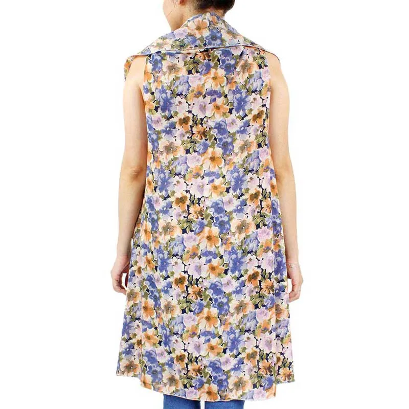 Flower Printed Round Vest