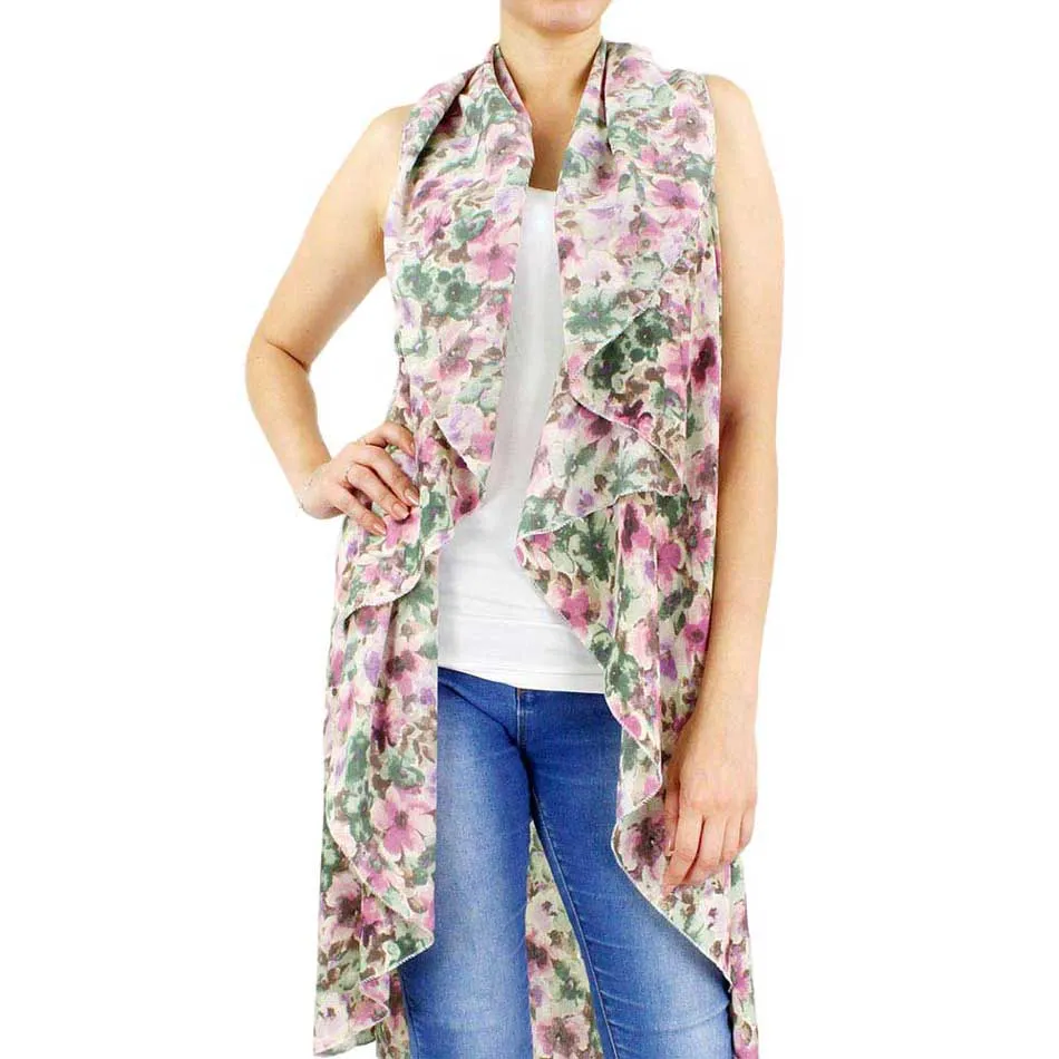 Flower Printed Round Vest