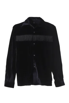 FRINGE ONE-UP SHIRT - TA/PE VELOUR / BLK