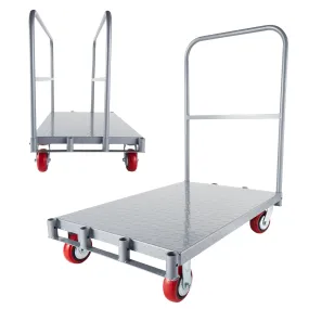 GARVEE Drywall Cart Steel Panel Truck, 2 in 1 Heavy Duty Flatbed Carts with Wheels, Platform Flat Bed Cart with 2200 Lbs Capacity, 2 Swivel Casters, 1 Front and 2 Side Handrails