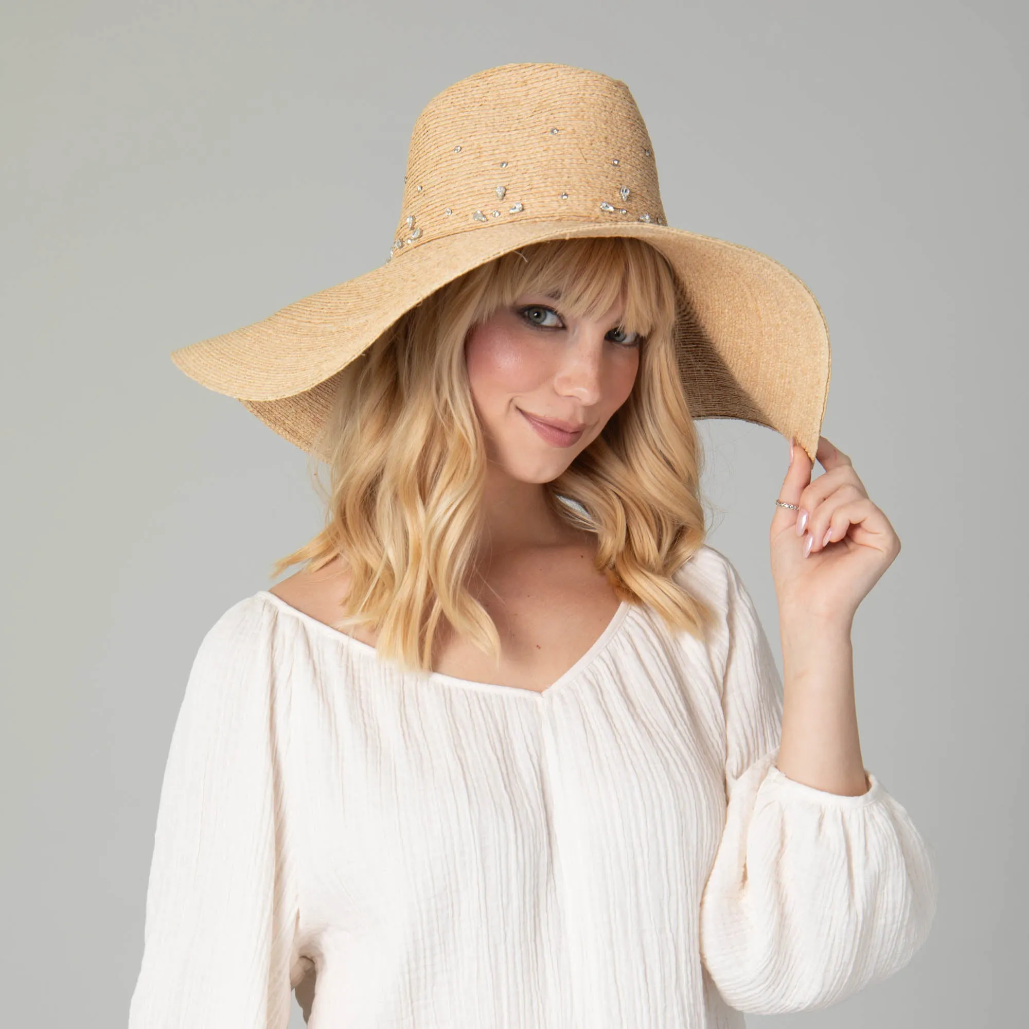 Glitz Wide Brim Fedora Sun Hat