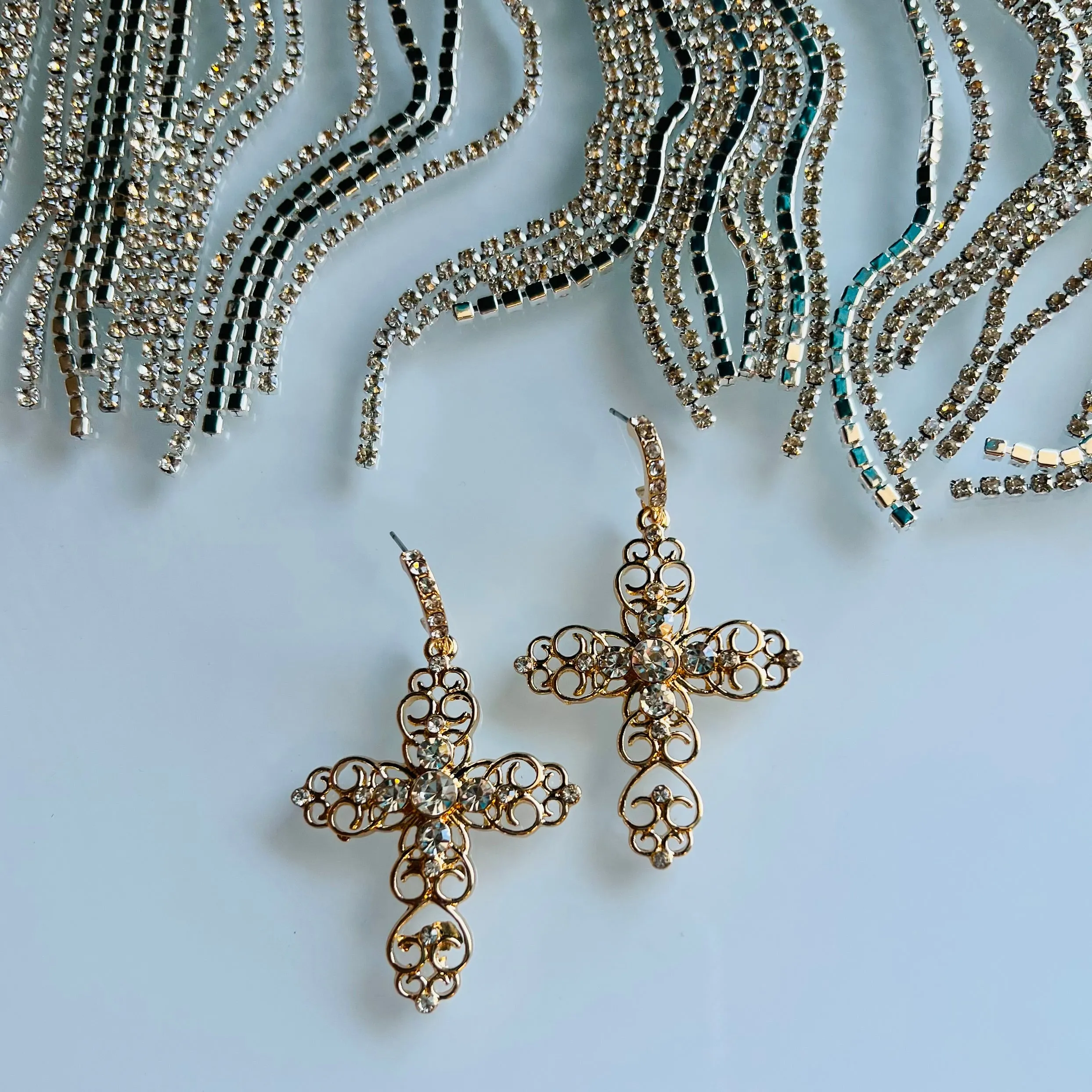 Golden Cross Earrings