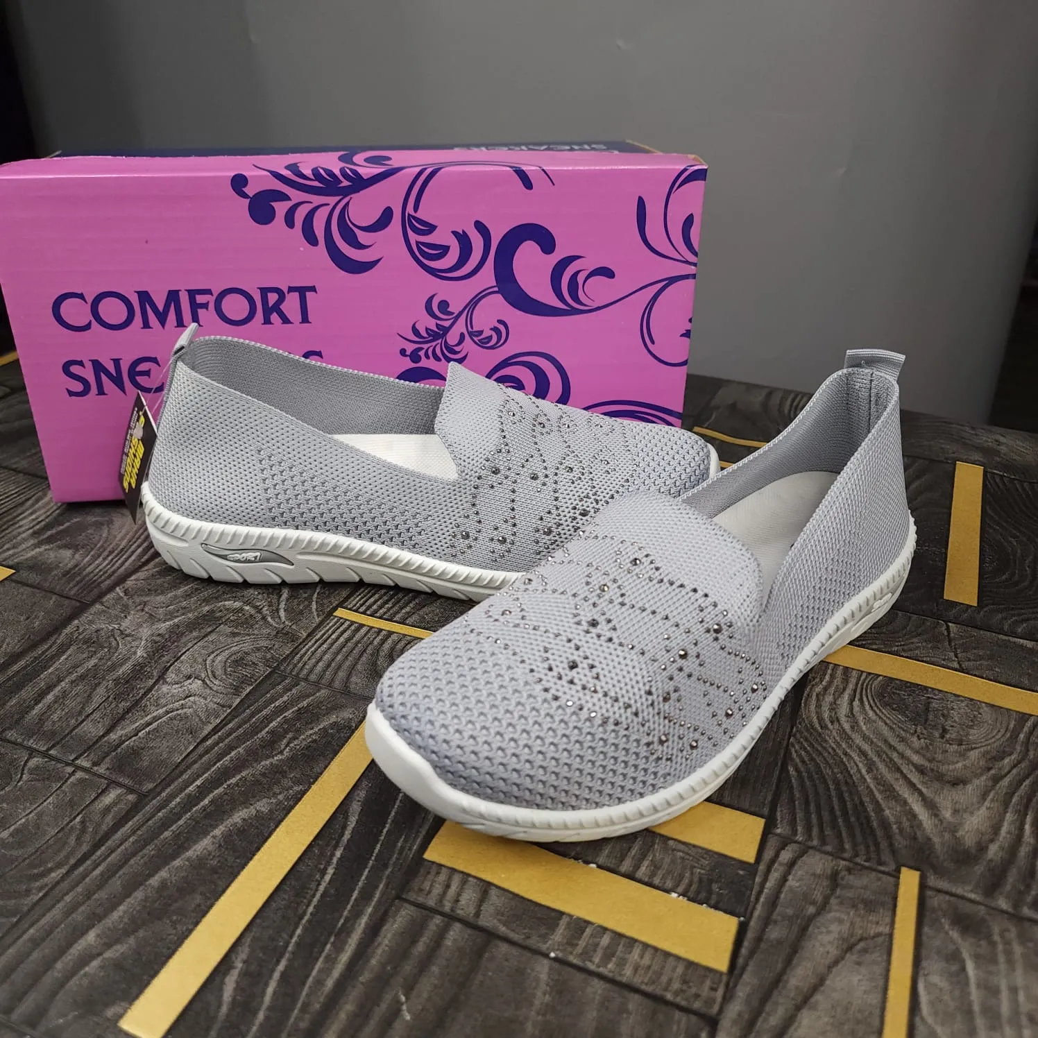 Grey Casual Shoes with Studs