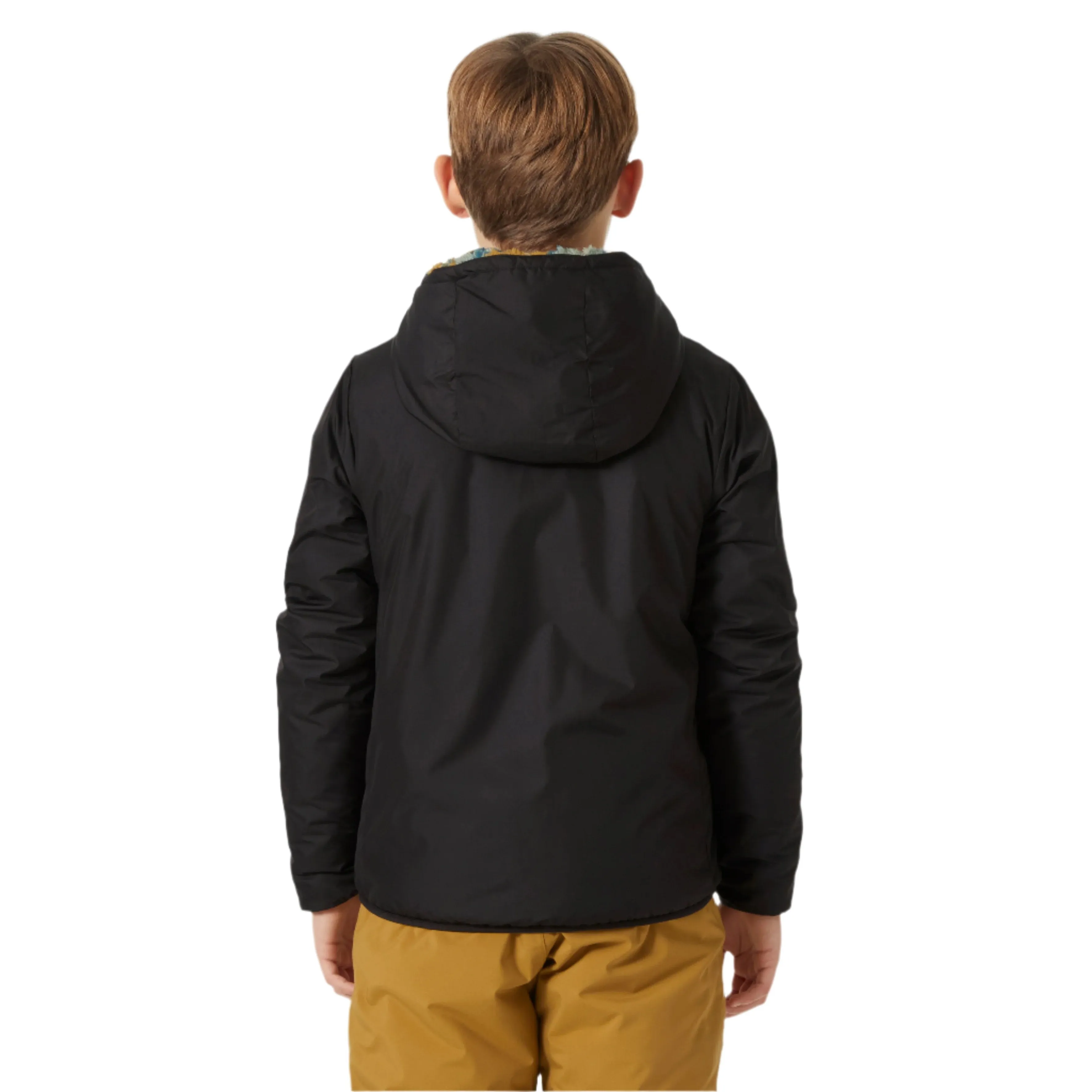 Helly Hansen Junior Champ Reversible Hooded Full Zip Fleece (Black Splash/Camo Aop)(Ages 8-16)