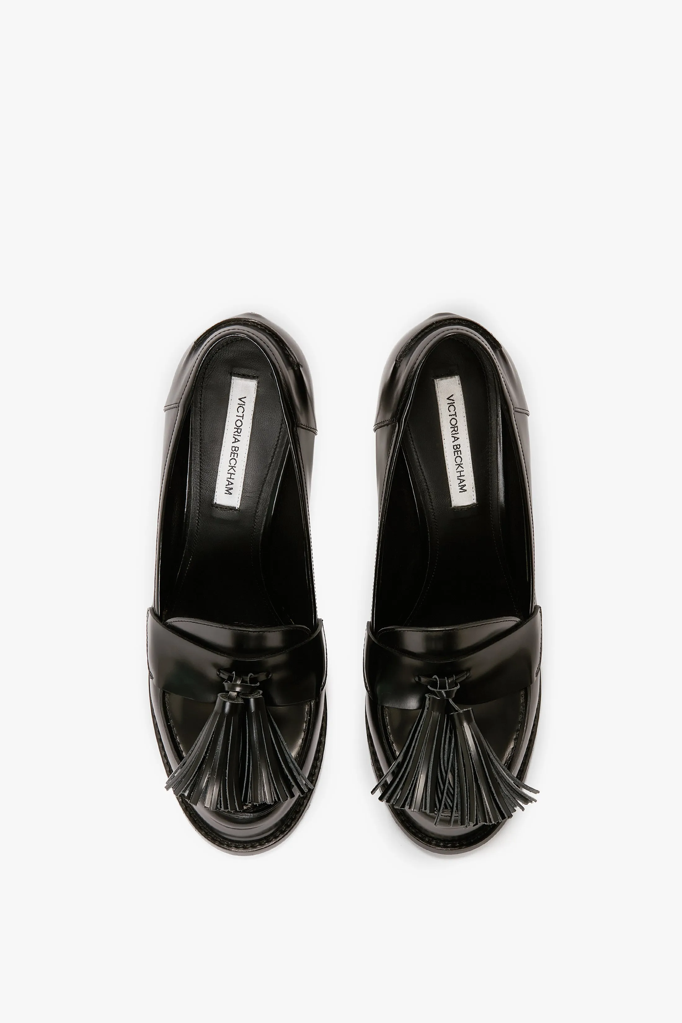 High Heeled Loafer With Toggles In Black Leather