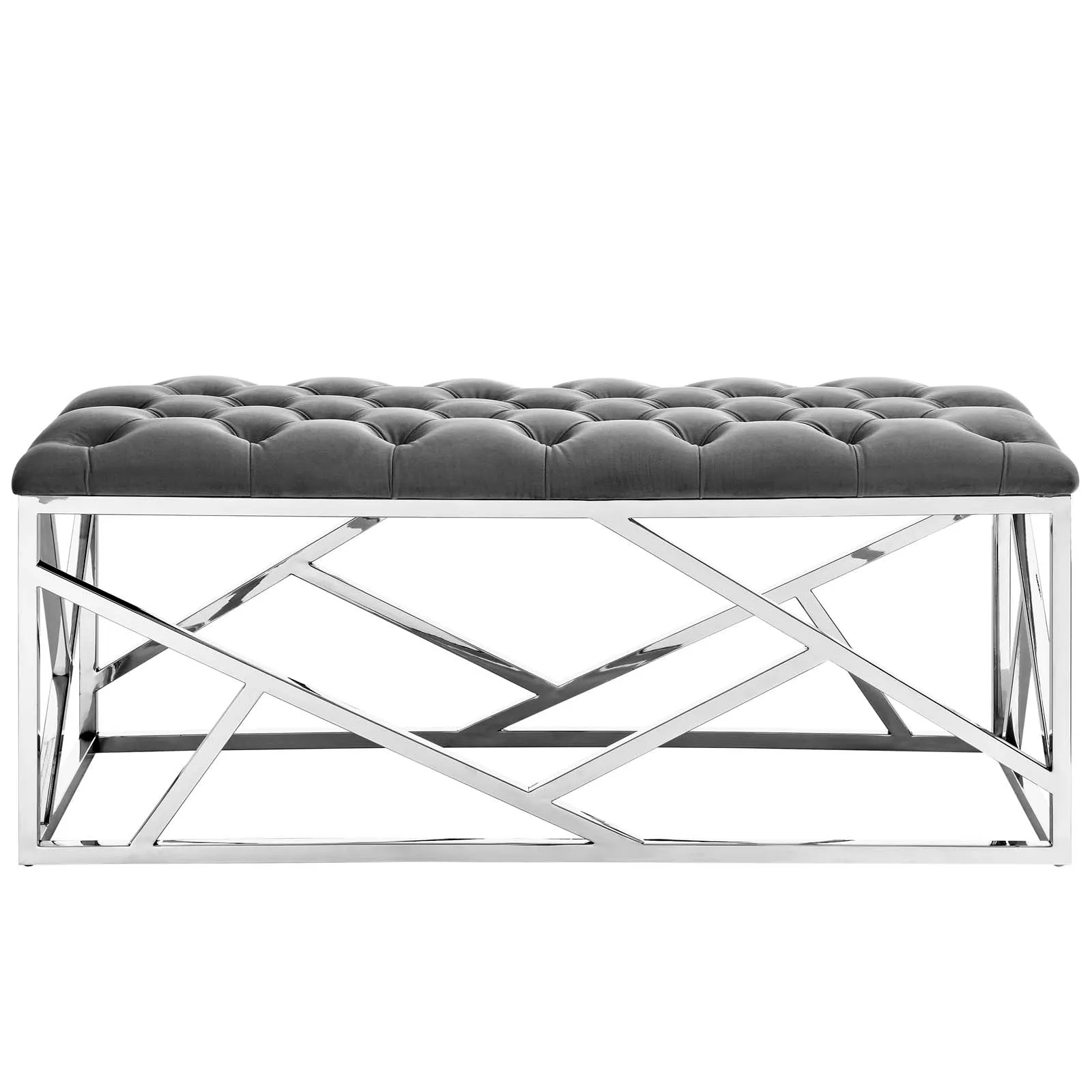 Intersperse Bench in Silver Gray