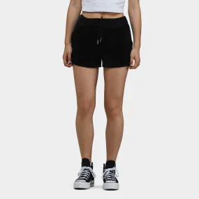 Juicy Couture Women's Classic Velour Shorts With Back Bling / Liquorice