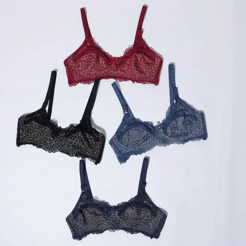 Lace Design Non-Padded Non-Wired Bra