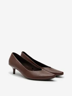 LUNA BLU Brown Textured Pump Shoes