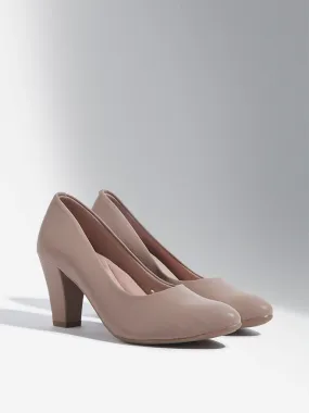 LUNA BLU Nude Pointed Pump Shoes