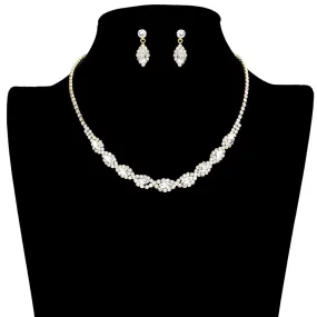 Marquise Stone Accented Rhinestone Jewelry Set