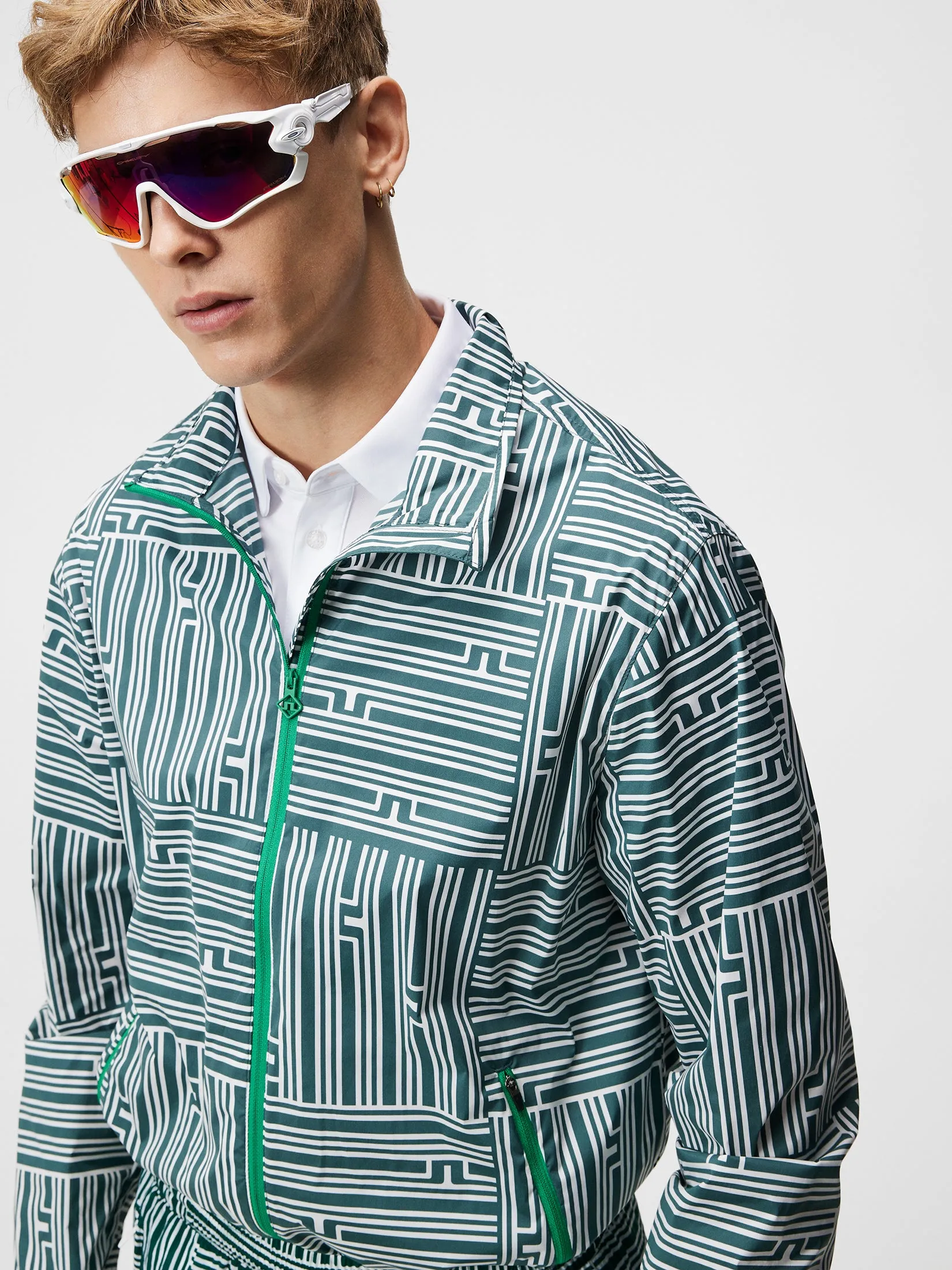 MAX PRINTED WIND JACKET / Bridge Stripe Patchwork